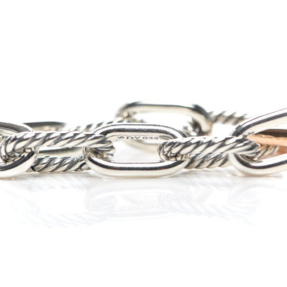 David Yurman Sterling Silver 18K Rose Gold 11mm Madison Chain Bracelet 4 of 6