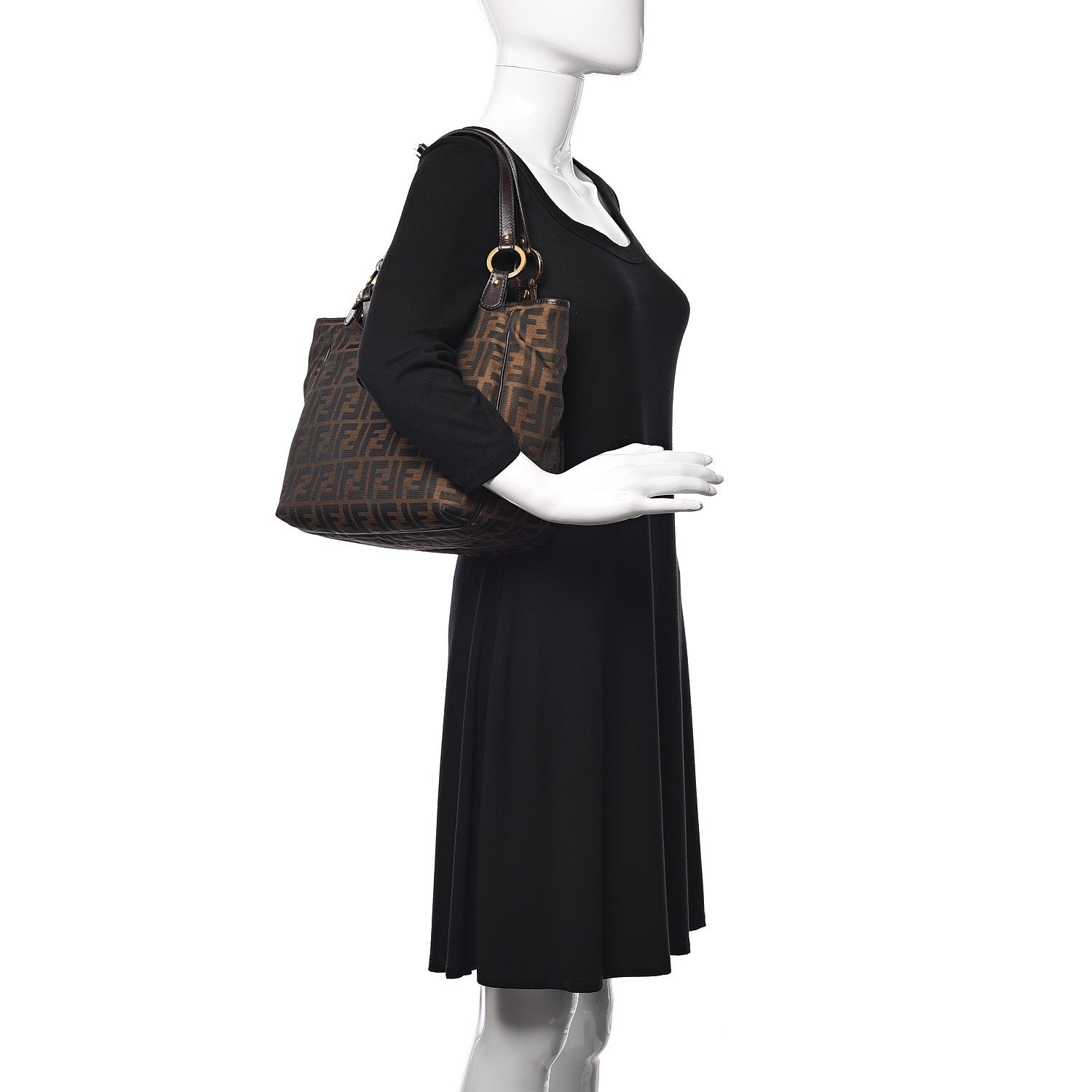 Fendi Zucca Small Chef Shopping Tote Tobacco Moro 2 of 11