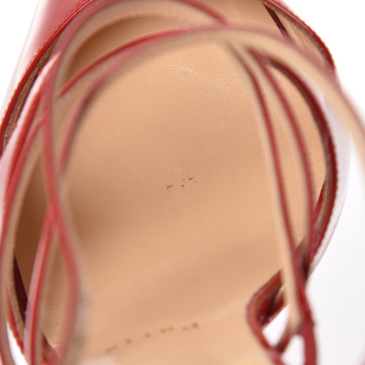 Christian Louboutin Patent Crossfliketa 100 Pumps 37.5 Flamenco 11 of 15