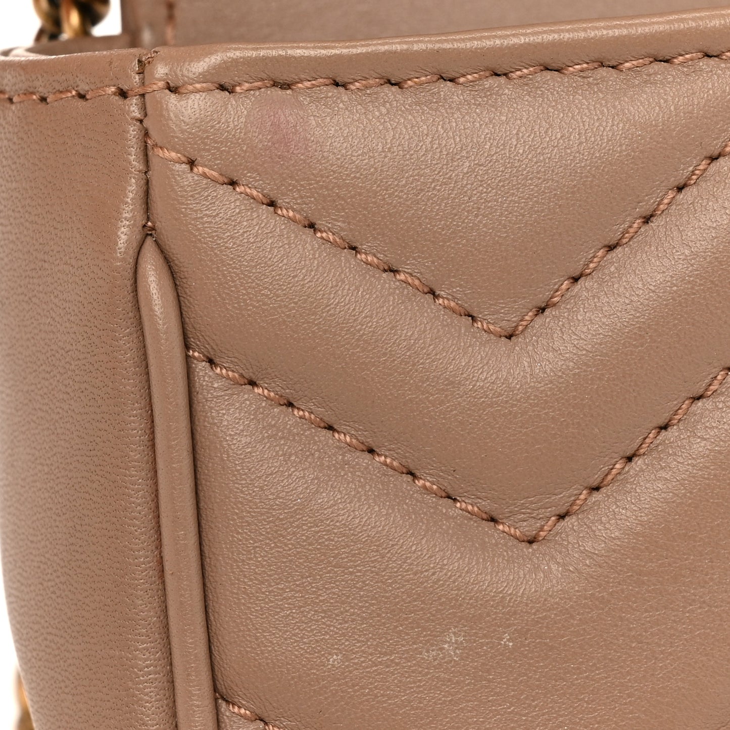 Calfskin Matelasse Super Mini GG Marmont Shoulder Bag Porcelain Rose