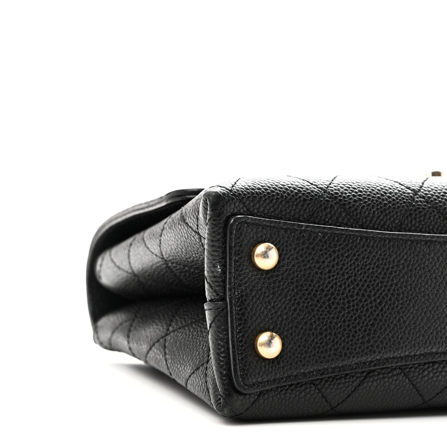 Chanel Caviar Diamond Stitched Small Top Handle Flap Black 10 of 10