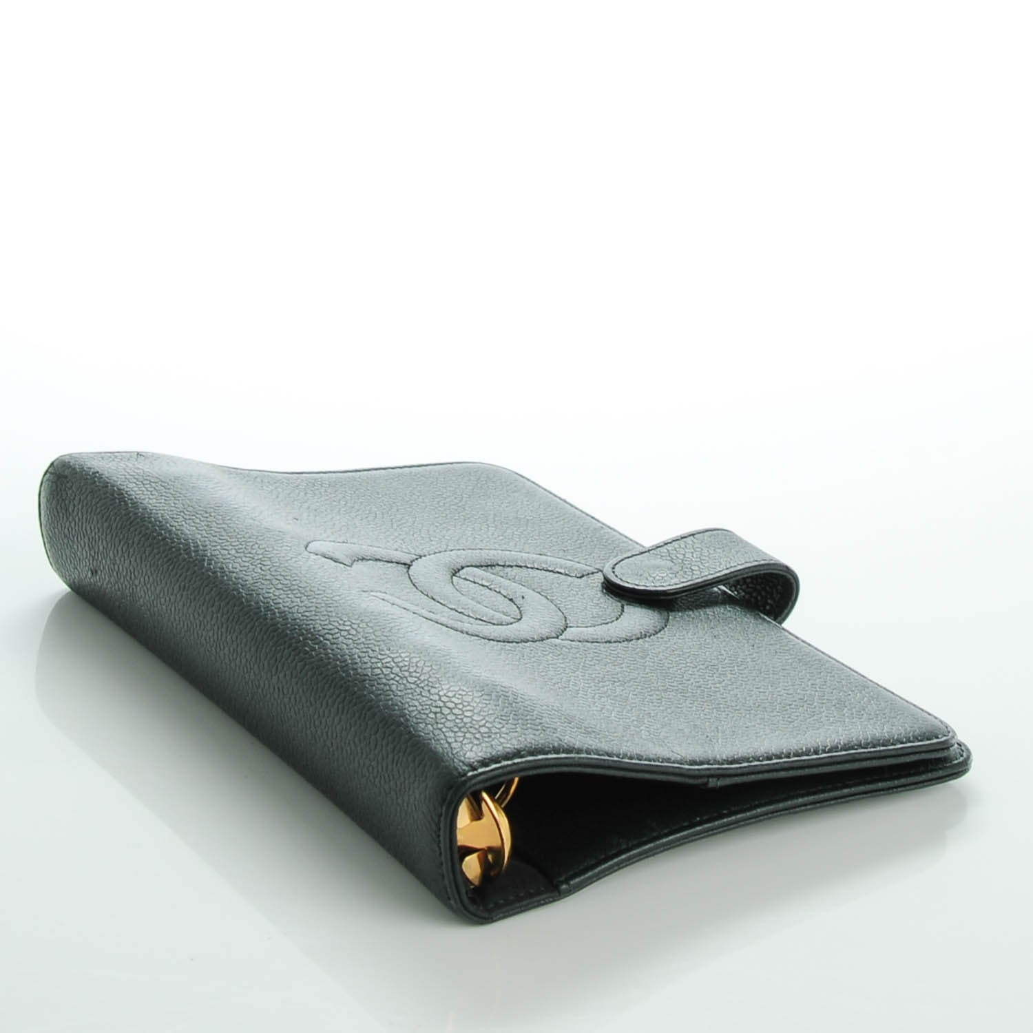 Chanel Caviar CC Small Ring Agenda Planner Dark Green 4 of 8