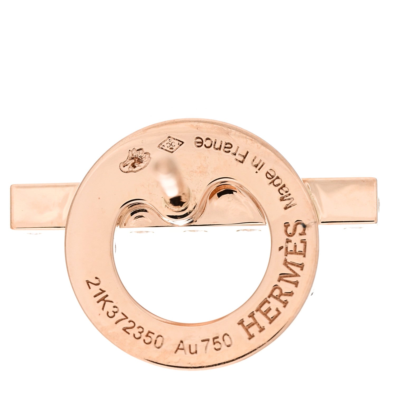 Hermes 18K Rose Gold Diamond Finesse Earrings 4 of 5