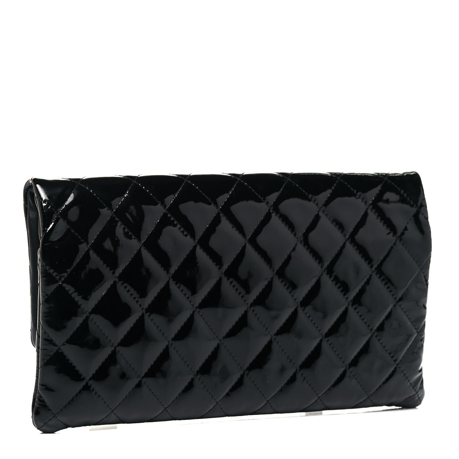 Chanel Patent Calfskin Quilted Beauty CC Clutch Black 3 of 7