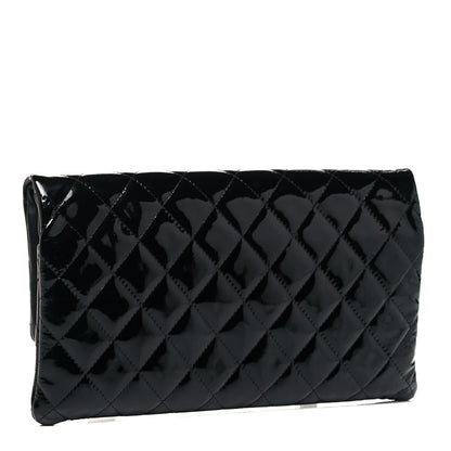 Chanel Patent Calfskin Quilted Beauty CC Clutch Black 3 of 7