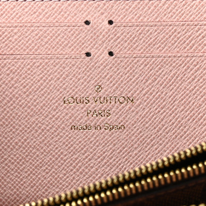 Louis Vuitton Damier Ebene Clemence Wallet Rose Ballerine 6 of 7