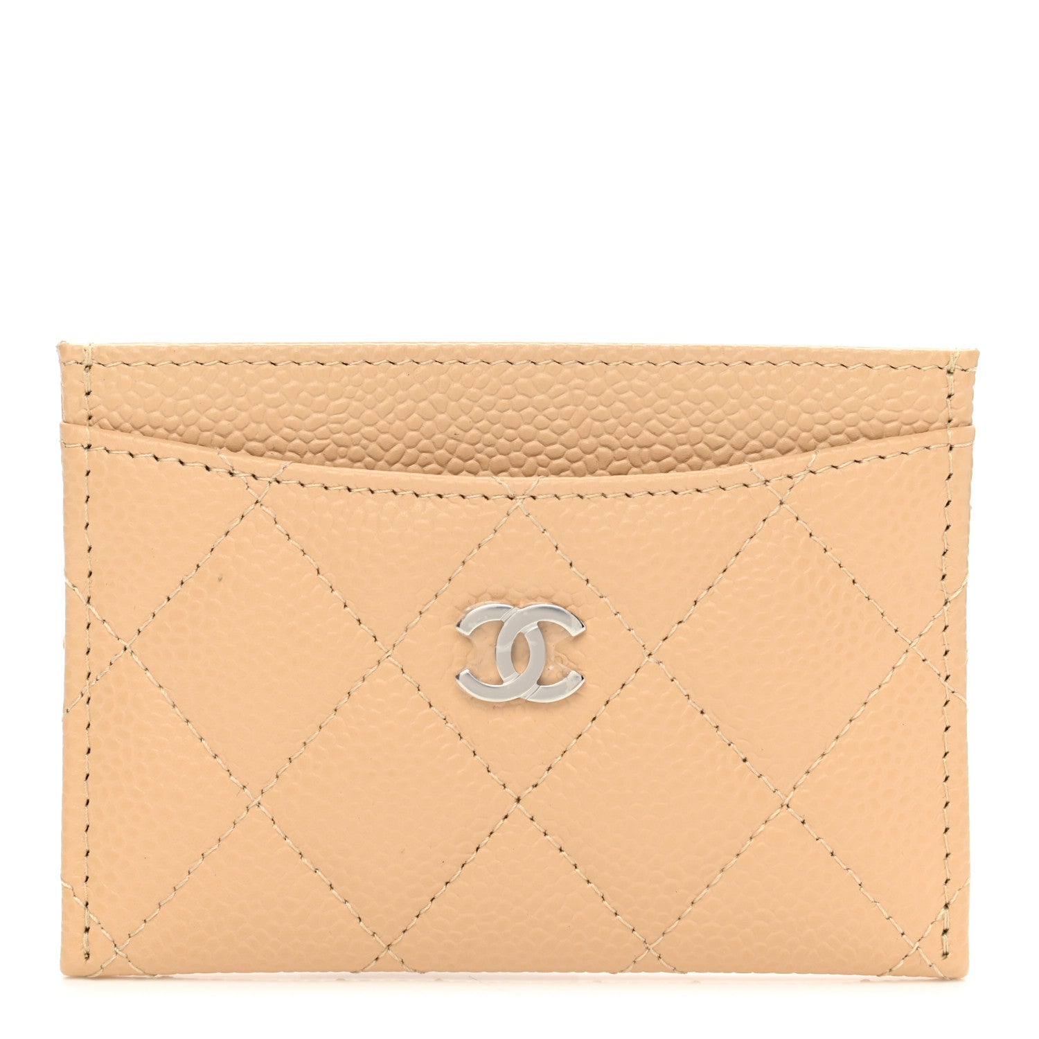 Chanel Caviar Quilted Card Holder Beige 1 of 9