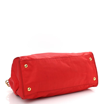 Prada Tessuto Nylon Saffiano Shoulder Bag Rosso 3 of 13