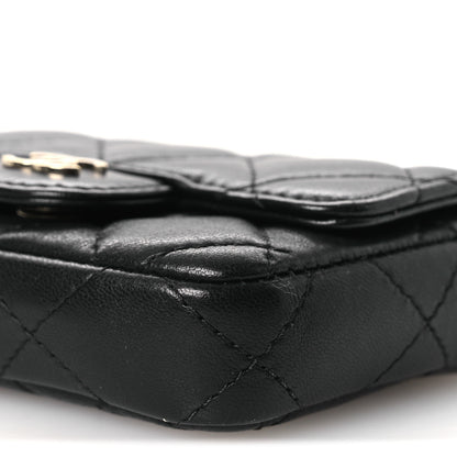 Chanel Lambskin Quilted Mini Chain Belt Bag Black 11 of 11