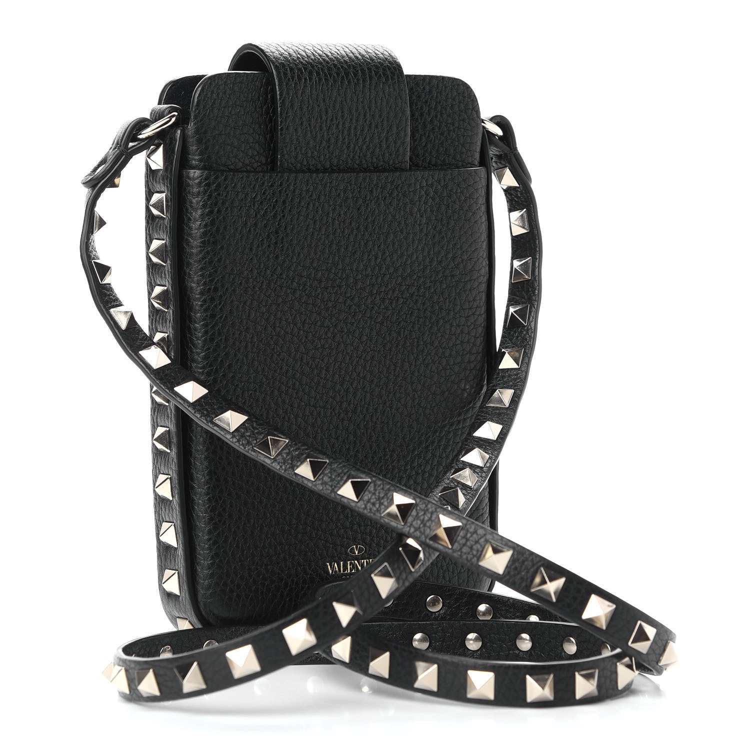 Valentino Garavani Grained Calfskin Rockstud Crossbody Phone Case Black 3 of 8
