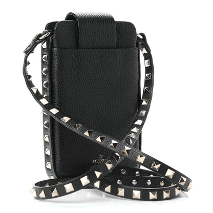 Valentino Garavani Grained Calfskin Rockstud Crossbody Phone Case Black 3 of 8