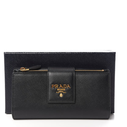 Prada Saffiano Metal Medium Wallet Black 7 of 7