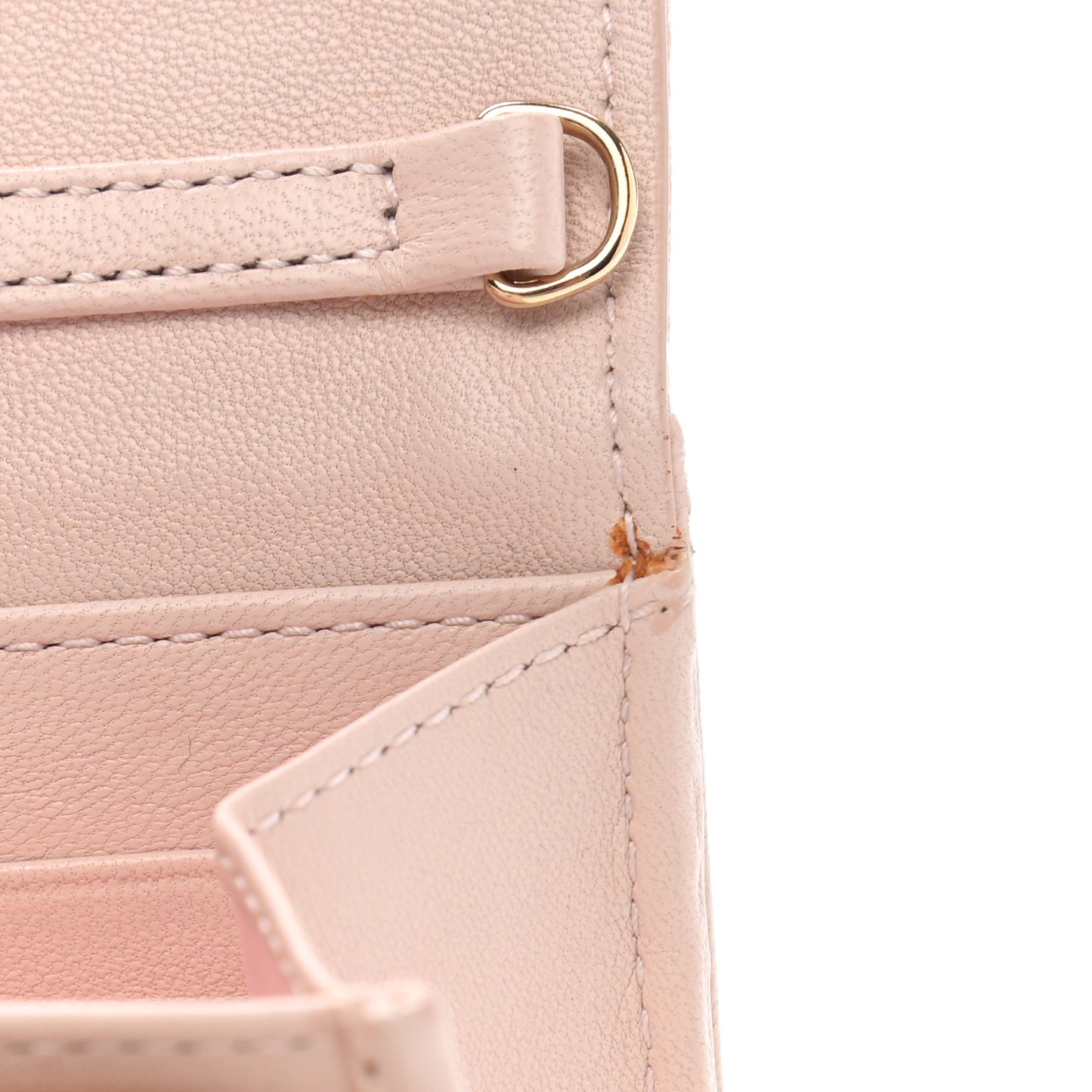 Lambskin Cannage Lady Dior Flap Wallet Light Pink