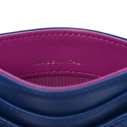 Chanel Lambskin Quilted Card Holder Blue Pink 7 of 9