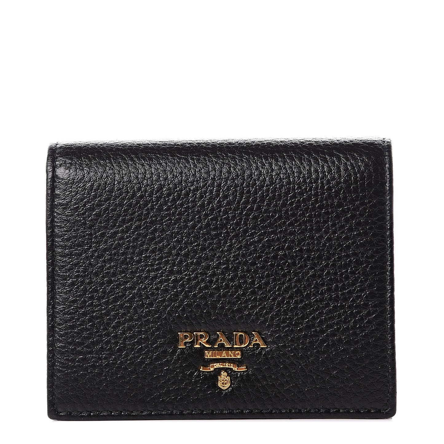 Vitello Grain Bi-Fold Wallet Black
