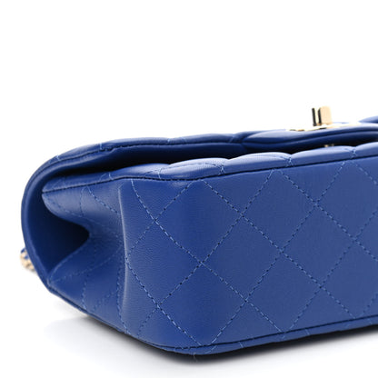 Chanel Lambskin Quilted Mini Top Handle Rectangular Flap Dark Blue 9 of 11