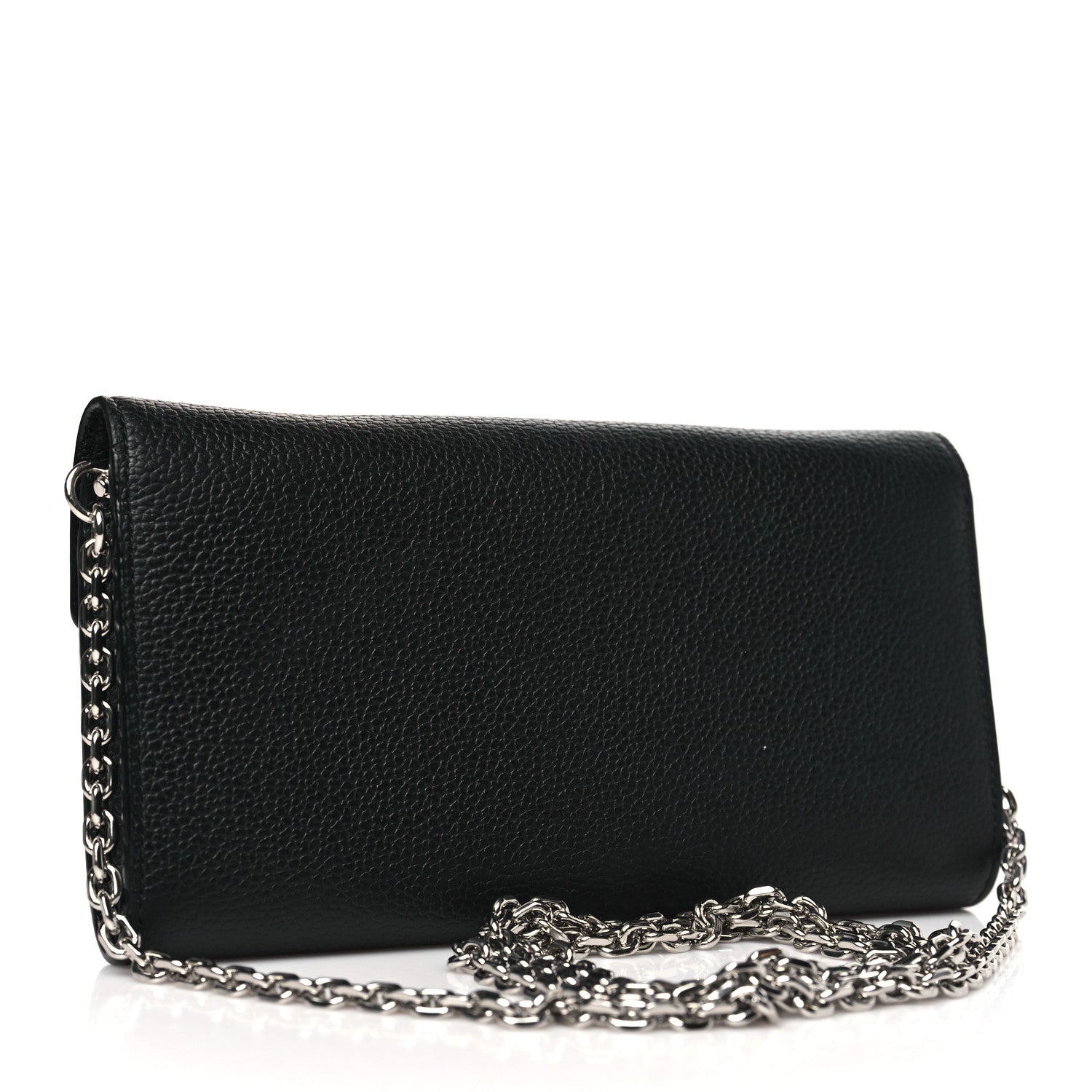 MCM Grained Calfskin Studded Large Patricia Wallet On Chain Black 3 of 11