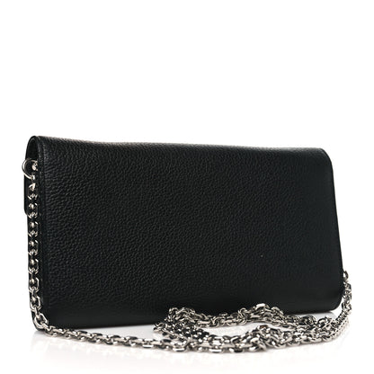 MCM Grained Calfskin Studded Large Patricia Wallet On Chain Black 3 of 11