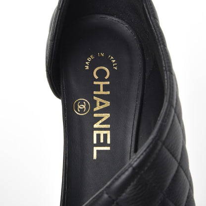 Chanel Calfskin Quilted Peep Toe Pumps 37 Black 7 of 8