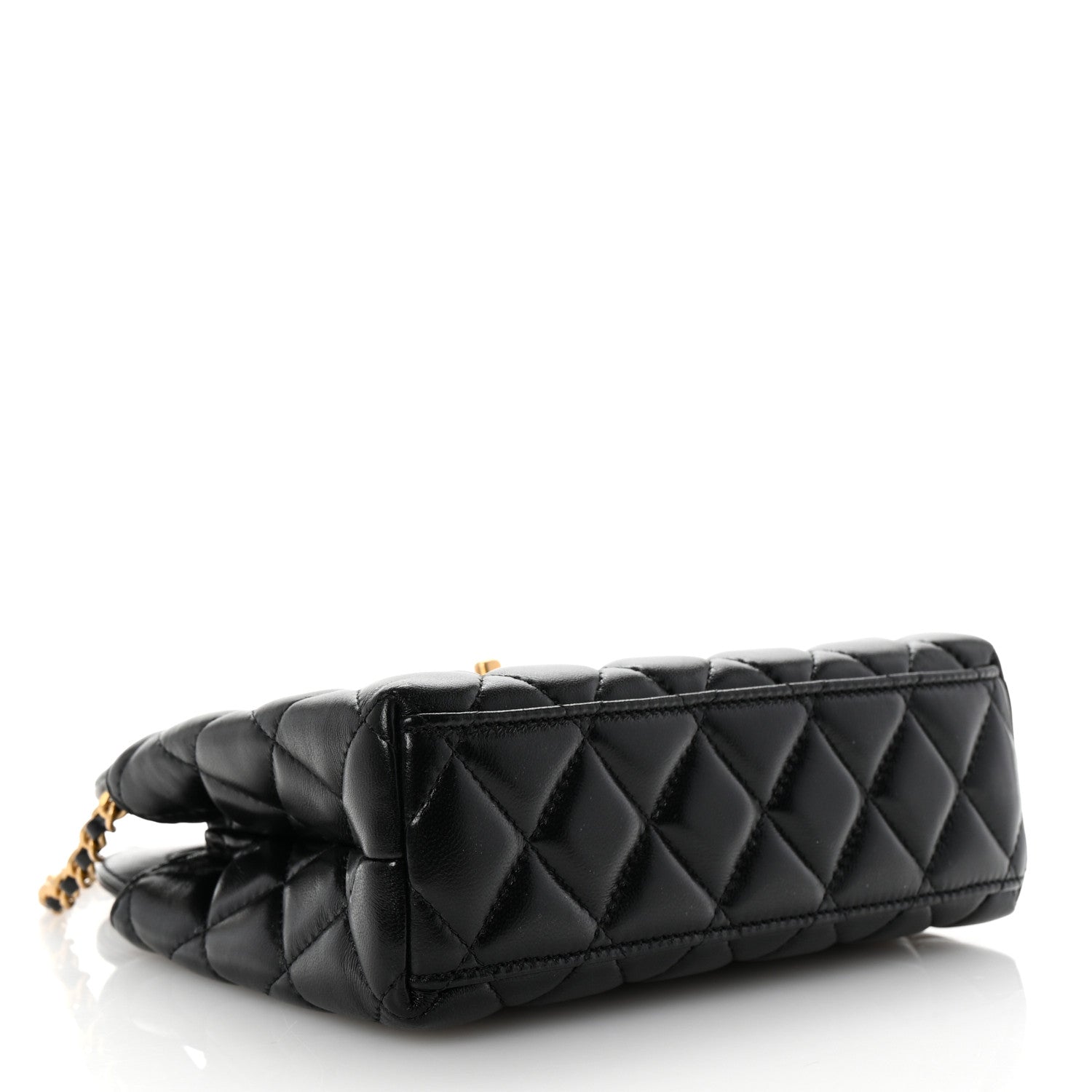 Chanel Shiny Aged Calfskin Quilted Nano Kelly Shopper Black 4 of 10