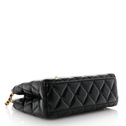 Chanel Shiny Aged Calfskin Quilted Nano Kelly Shopper Black 4 of 10