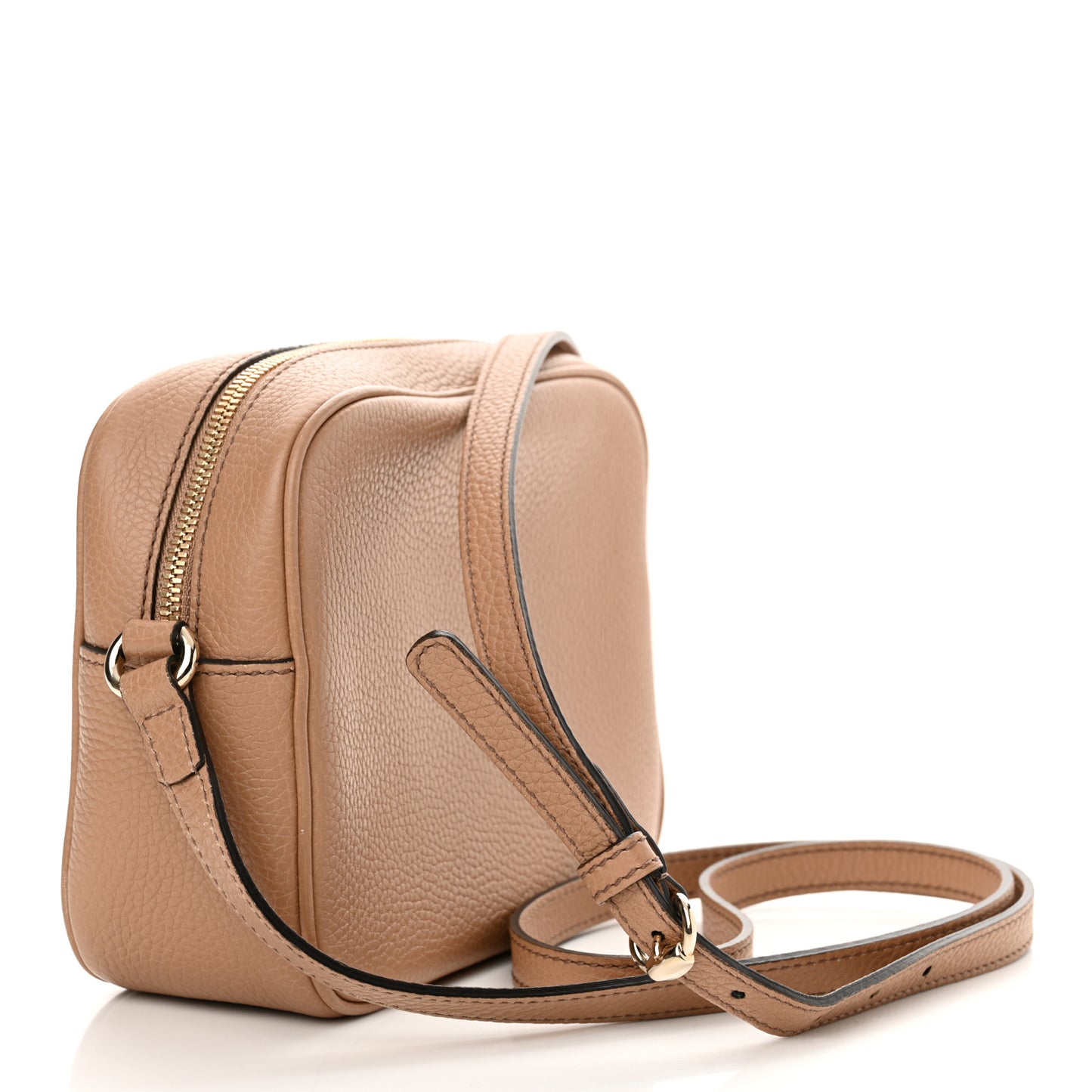 Pebbled Calfskin Small Soho Disco Bag Camelia