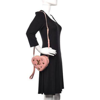 Louis Vuitton Calfskin Embellished New Wave Love Lock Heart Bag Rose Pomettes 2 of 10