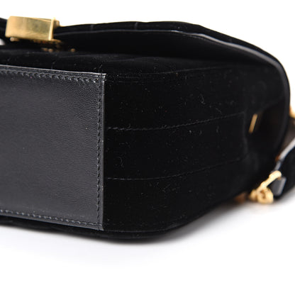 Saint Laurent Velvet Matelasse Small Vicky Chain Bag Black 9 of 11