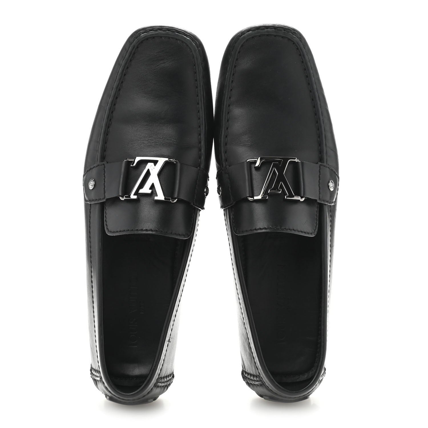 Louis Vuitton Calfskin Mens Monte Carlo Shoe Moccasin Loafers 11 Black 2 of 10