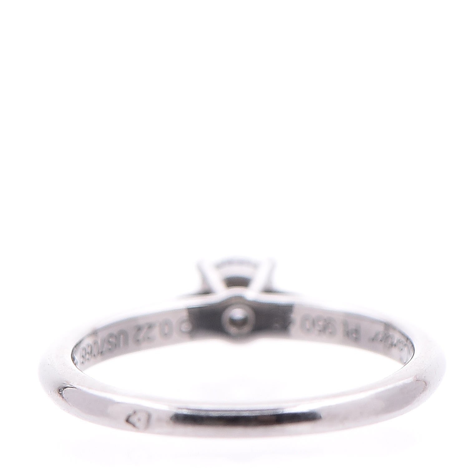 Cartier Platinum .22ct Diamond Solitaire Engagement Ring 48 4.5 4 of 10