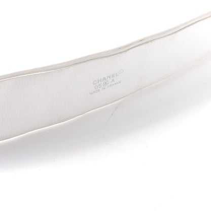 Chanel Calfskin Quilted CC Belt 90 36 White 4 of 7