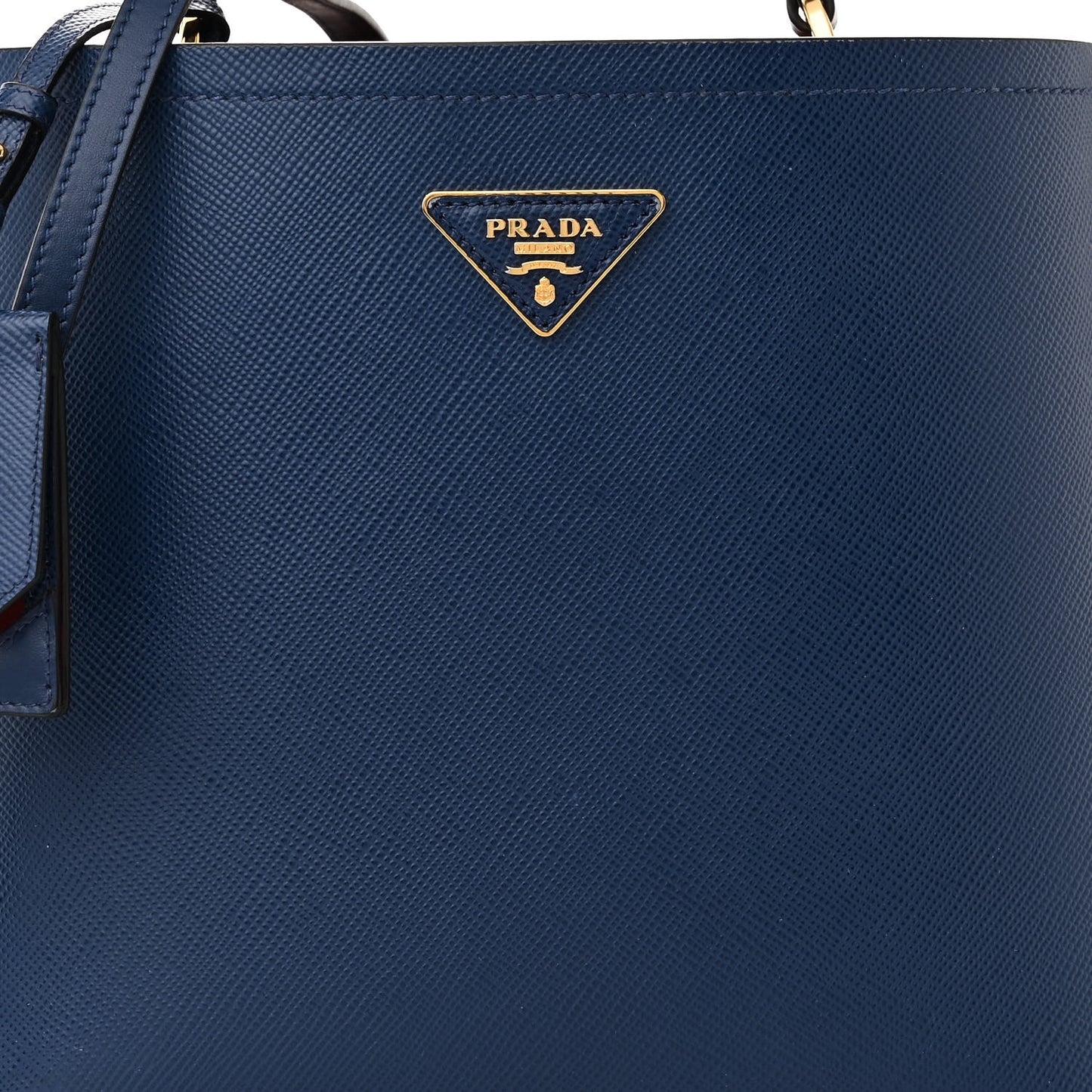 Saffiano Cuir Medium Panier Bucket Bag Bleuette