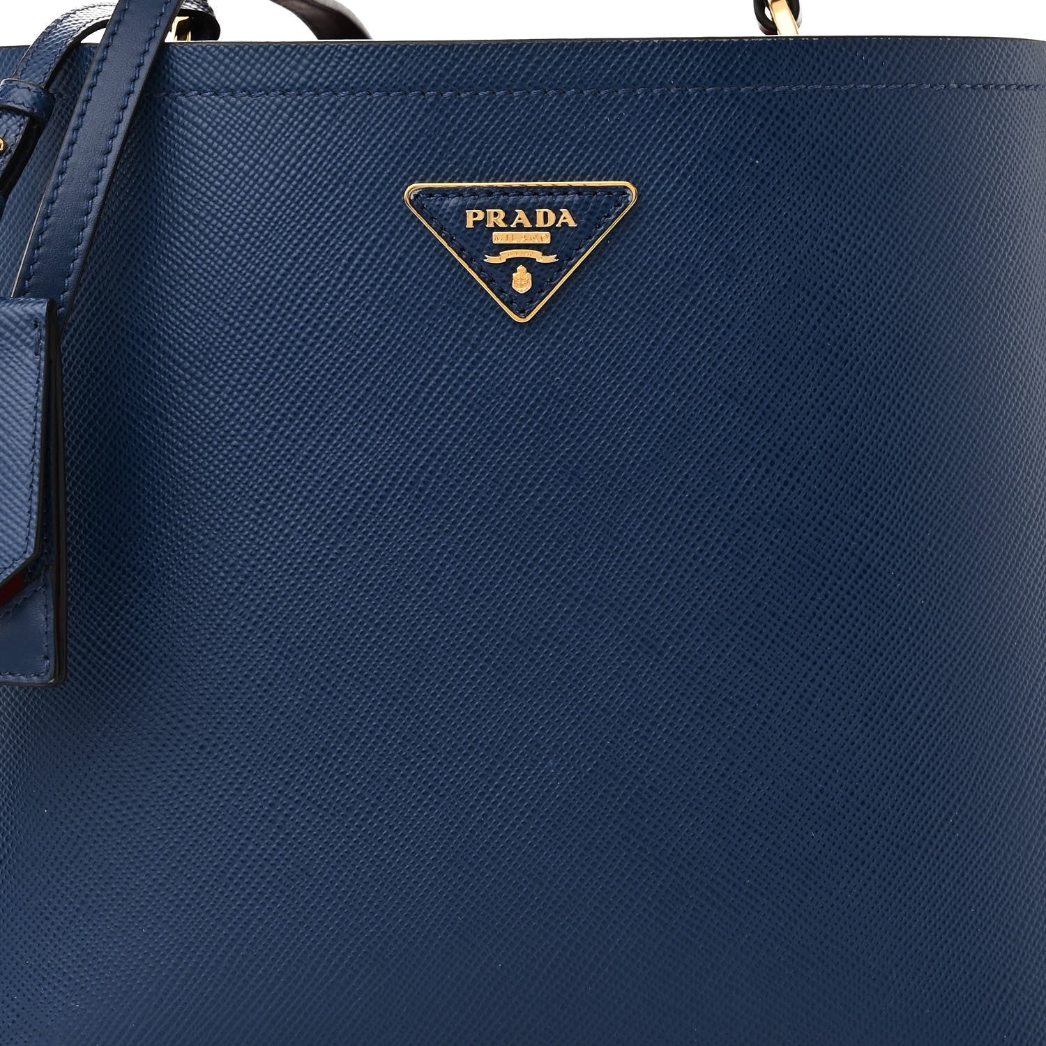 Prada Saffiano Cuir Medium Panier Bucket Bag Bleuette 7 of 11