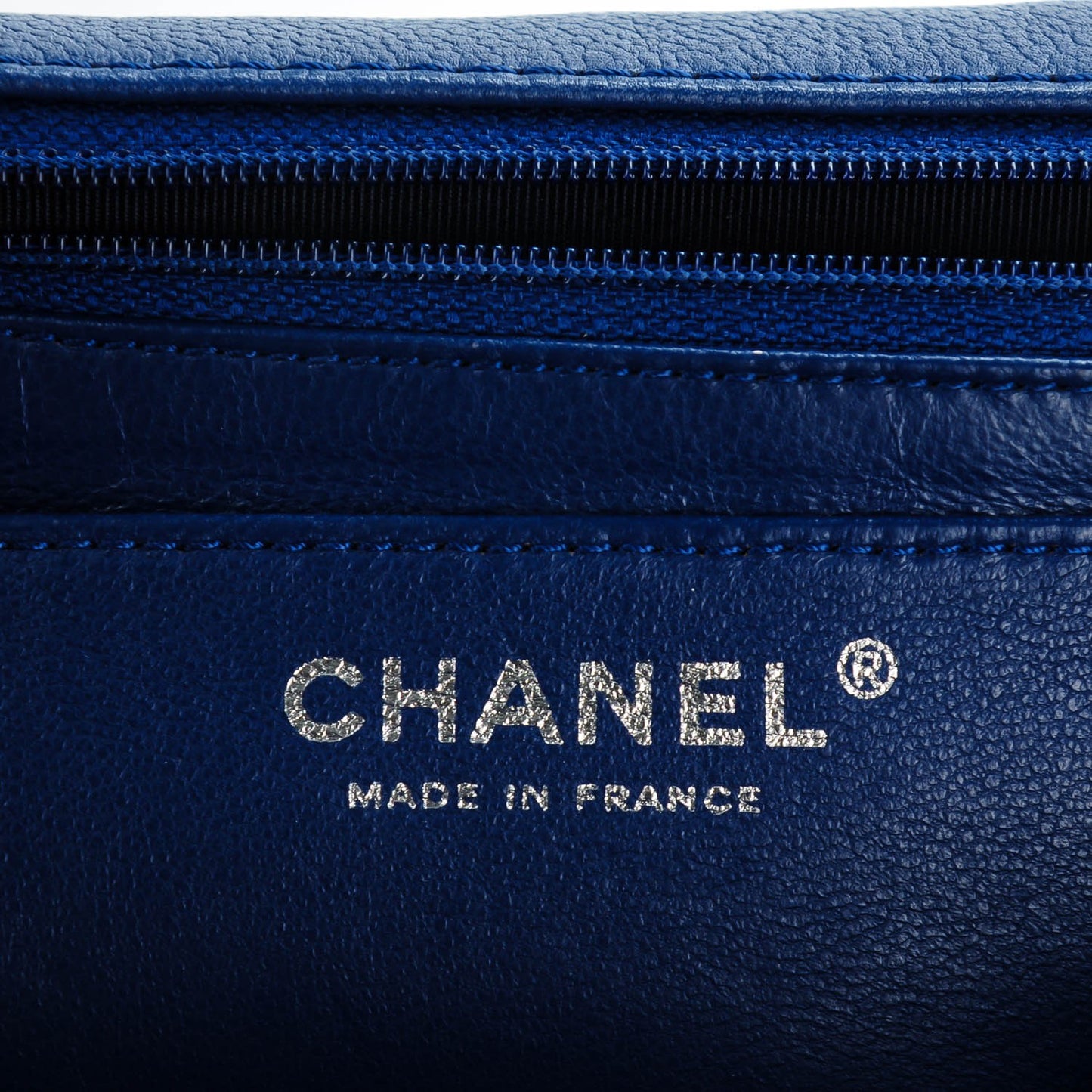 Washed Caviar Jumbo Single Flap Blue