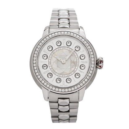 Fendi Stainless Steel Diamond Bezel Mother of Pearl Topaz 34mm Crazy Carats Quartz Watch 2 of 7