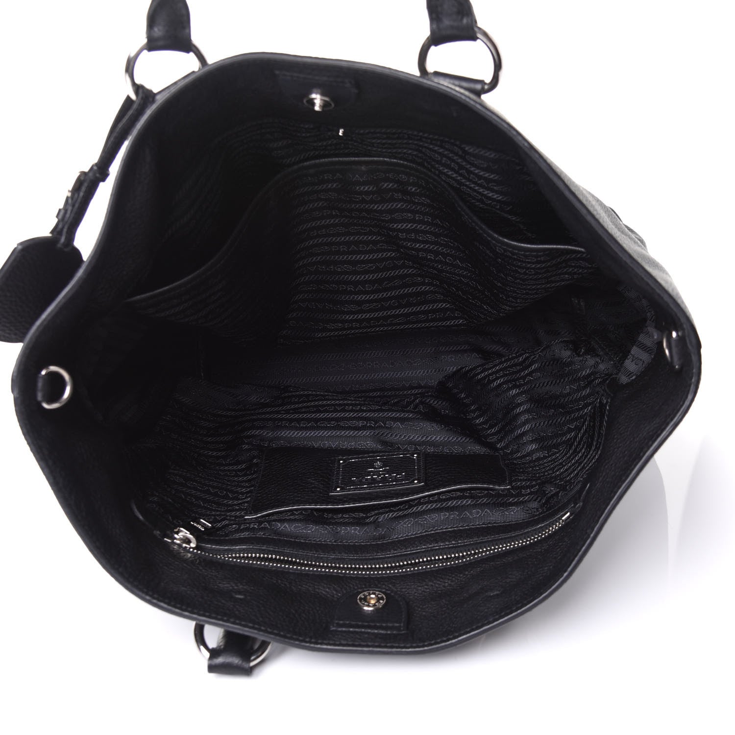 Prada Vitello Daino Shopping Tote Black 4 of 10