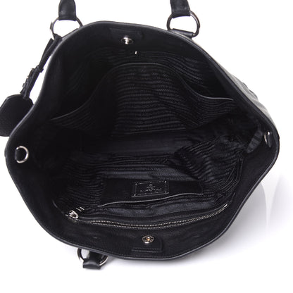 Prada Vitello Daino Shopping Tote Black 4 of 10