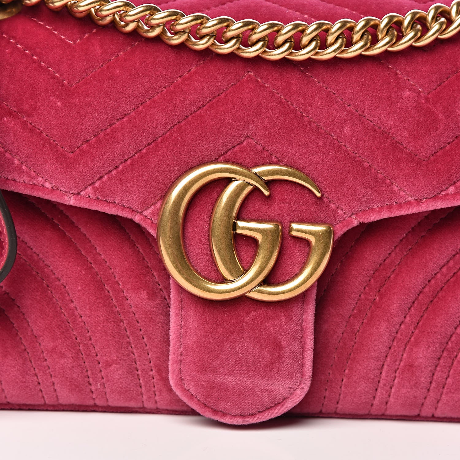 Gucci Velvet Matelasse Small GG Marmont Shoulder Bag Light Raspberry Rose 8 of 10