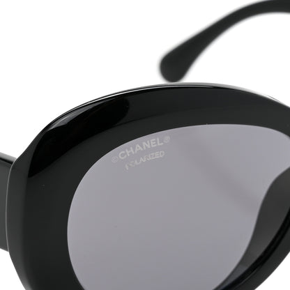 Chanel Acetate Polarized Oval CC Sunglasses 5469-B-A 7 of 8