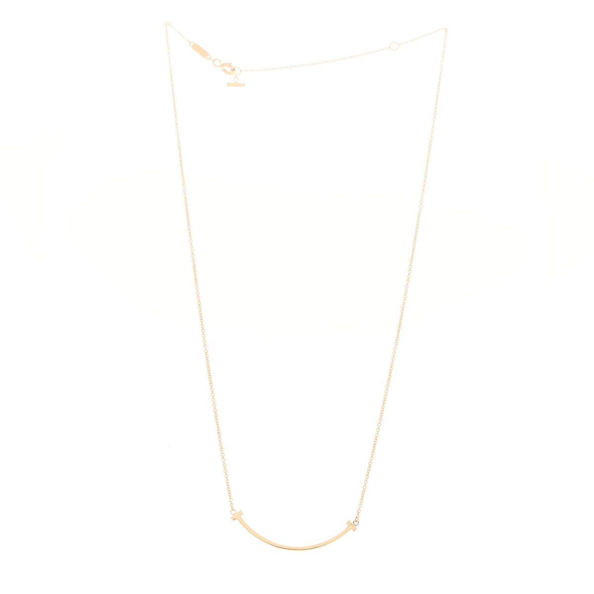 18K Yellow Gold Small T Smile Pendant Necklace
