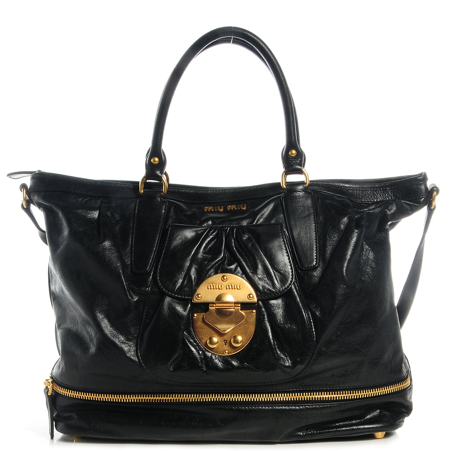 Vitello Twist Satchel Black