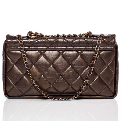 Chanel Quilted Medium Pondichery Flap Marron Fonce 3 of 9