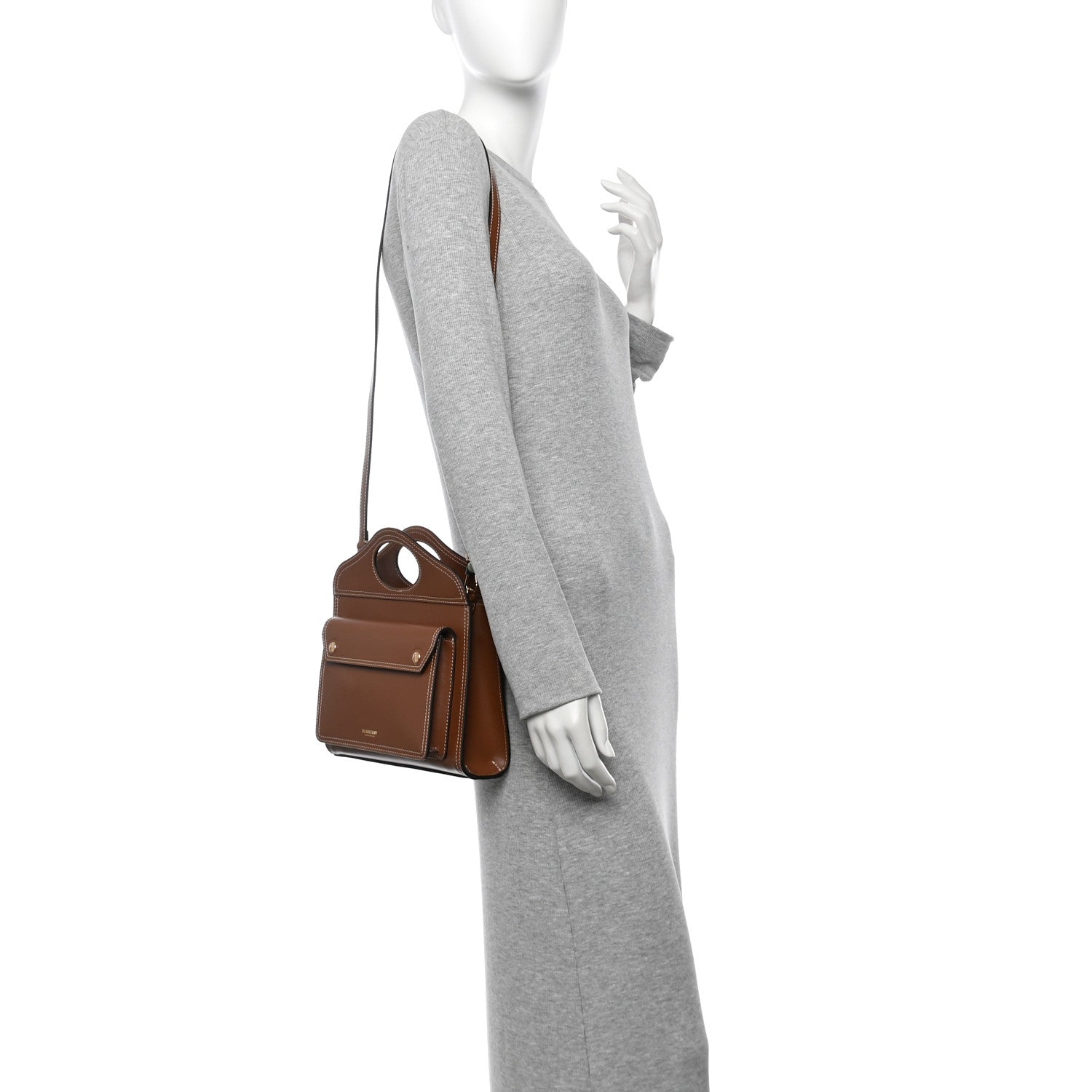 Burberry Smooth Calfskin Mini Pocket Bag Malt Brown 2 of 10