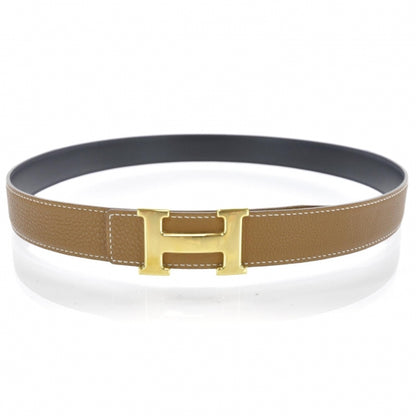 Hermes Leather Reversible H Belt 90 Black Gold 1 of 4