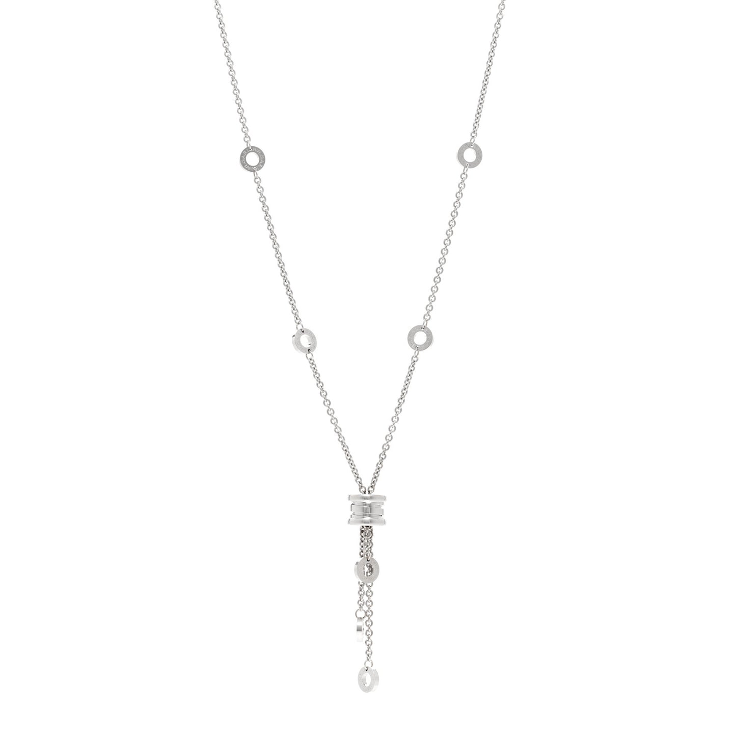 18K White Gold B.Zero1 Drop Necklace