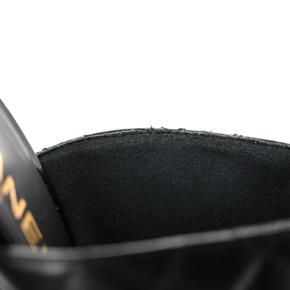 Chanel Goatskin Patent Calfskin Quilted Cap Toe CC Mules 40.5 Black 9 of 13