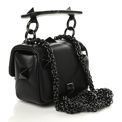 Valentino Garavani Nappa Monochrome Mini Roman Stud The Shoulder Bag Black 3 of 9