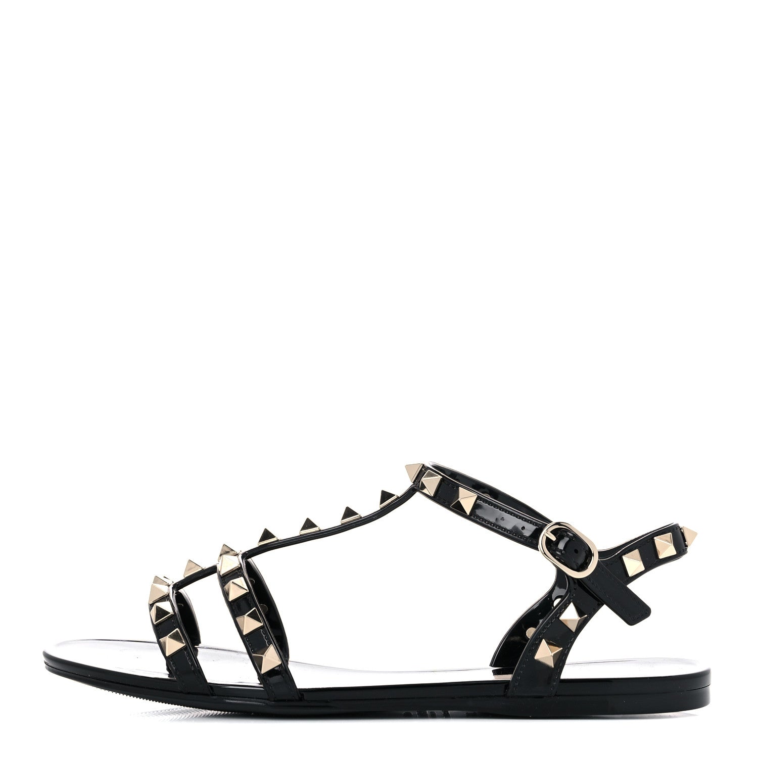 Valentino Garavani PVC Jelly Rockstud Caged Sandals 36 Black 1 of 22