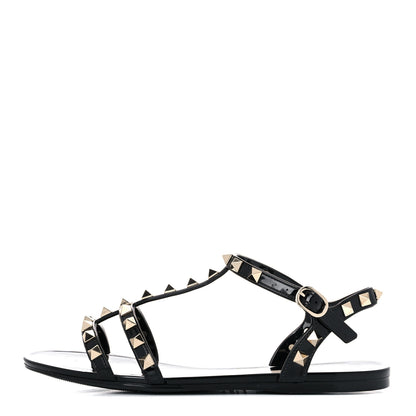 Valentino Garavani PVC Jelly Rockstud Caged Sandals 36 Black 1 of 22