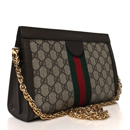 Gucci GG Supreme Monogram Web Small Ophidia Chain Shoulder Bag Brown 3 of 11